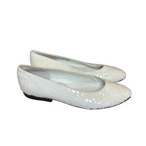 Impo Cream Sequin Flats | Vintage Dress Shoes | Women’s Size 6.5